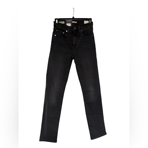 NWT Levi's 724 Dark Charcoal/Black High Rise Straight Women’s Skinny Jeans 25X30 - Picture 1 of 15